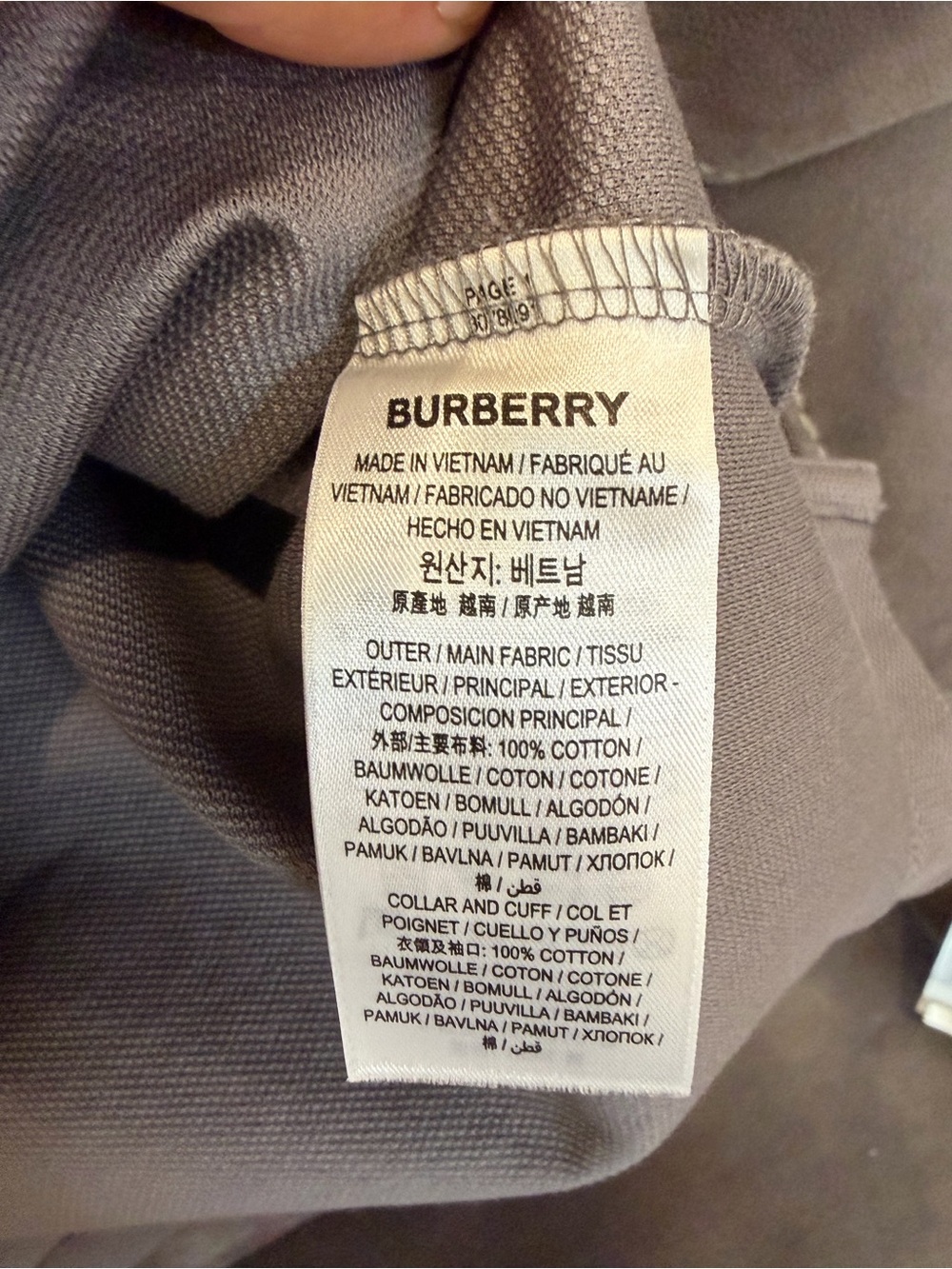 Burberry Men’s short sleeve Grey Polo with Signature Check size L - Picture 5 of 5